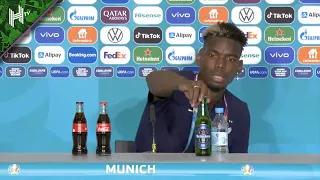 Paul Pogba follows Cristiano Ronaldo by removing bottle of drink from press conference table