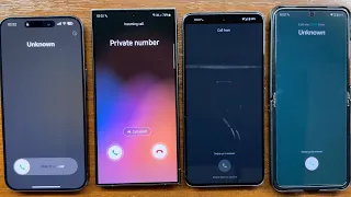 iPhone 15 Pro Max + Samsung S24 Ultra + Pixel 8 Pro + Moto Razr 40 Ultra No Caller ID Incoming Call
