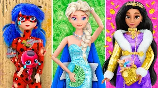 Elsa Rica vs Ladybug Pobre vs Isabela Millonaria / 11 DIYs para Muñecas