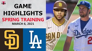 San Diego Padres vs. Los Angeles Dodgers Highlights | March 6, 2021 (Spring Training)