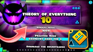 ¡¡THEORY OF EVERYTHING 10!! *WTF* | GEOMETRY DASH TOE 10 X