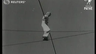 Highwire walker celebrates his 82nd birthday (1948)