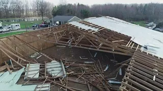 Residents across the area are faced with severe storm aftermath: a bird's eye-view