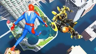 GTA 5 Water Ragdolls Spiderman & Transformers Jumps Fails #47 (Euphoria physics Funny Moments)