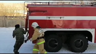 Установка АЦ на пожарный гидрант. Пожарная часть-9 г Усть-Каменогорск ВКО