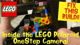 LEGO Polaroid OneStep, inside view of eject mechanism. FIX the BUTTON!!!