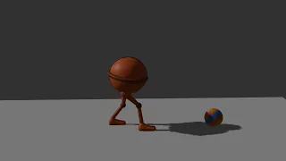 Test 3D animation: Walkney Kicks A Ball