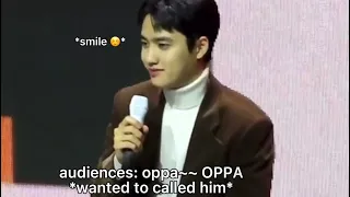 Kyungsoo (D.O.) with his never ending conflict with younger fans call him “Kyungsoo yaa~”