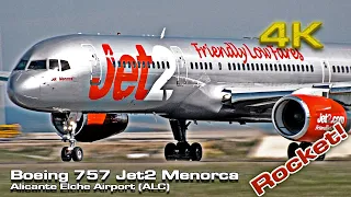 Boeing 757 Jet2 Menorca (G-LSAB) Rocket Takeoff! Alicante