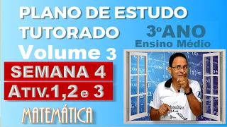 Correção da Atividades  1, 2 e 3, Semana 04, PET Vol. 3,  3º Ano do E.M(Equação da Circunferência)