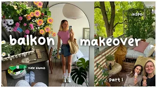 Balkon Makeover - Blumen, Erdbeeren & Kräuter pflanzen {balcony glow up - part 1}