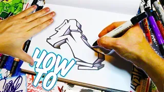 How To Draw 3D Graffiti Vanishing Point Letter C