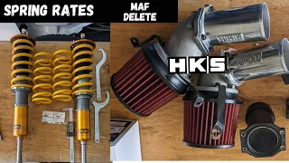 HKS Air Flow Less Adapter Nissan Skyline GTR Ohlins DFV softer spring rates