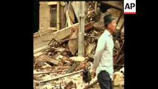 SYND02/06/71 THE WRECKAGE OF A BOMB ATTACK ON GOVERNMENT BUILDINGS IN SAIGON