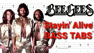 Bee Gees - Stayin' Alive BASS TABS | Tutorial | Lesson