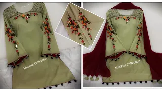 Latest Hand Embroidery Sleeves Design 2020/ Embroidered Sleeves Tutorial