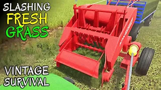 SLASHING DOWN OUR FRESH NEW GRASS | Vintage Survival - Episode 9