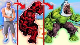 Hulk Upgrade into Giant Hulk Shark vs Red Hulk for Save GTA5(Hindi) | GTA5 AVENGERS | A.K GAME WORLD