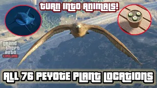 HOW TO TURN INTO AN ANIMAL IN GTA 5 ONLINE *EVERY PEYOTE PLANT LOCATION*