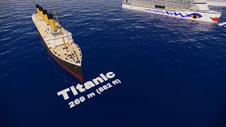 Cruise Ship Size Comparison (Bigger Than Titanic) 3D - 2020