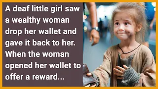 A deaf girl saw a woman drop her wallet and gave it back.as soon as she opened it to offer a reward