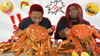 Dying My Hair RED To See My Girlfriends Reaction MUKPRANK & TWO GIANT KINGCRAB MUKBANG!