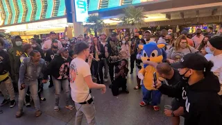 Sonic Gets a Shout Out from Dylan Jacob on Fremont Street Las Vegas Nevada