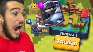 TROLLANDO COM MEGACAVALEIRO NA ARENA 1 DO CLASH ROYALE