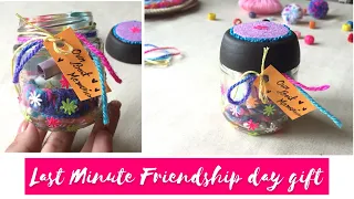 DIY/ CUTE GIFT IDEA/ LAST MINUTE FRIENDSHIP DAY GIFT BEST FRIEND/ GLASS BOTTLE DECORATION #shorts