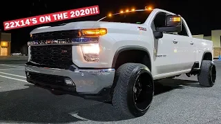 MY STOCK 2020 DURAMAX ON 14 WIDES LOOKS INSANE!!! (New Truck is Already ILLEGAL LOL)