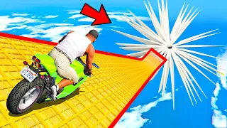 SHINCHAN AND FRANKLIN TRIED IMPOSSIBLE CUTTING BLADES RAMP PARKOUR CHALLENGE GTA 5