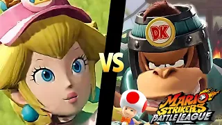 Mario Strikers Battle League Team Peach vs Team Donkey Kong in Jungle Retreat
