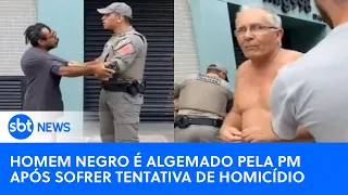 Homem negro é algemado pela Polícia Militar após sofrer tentativa de homicídio no Rio Grande do Sul