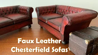 Faux Leather Miniature Chesterfield sofas