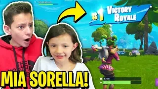 MIA SORELLA VINCE la sua PRIMA PARTITA di FORTNITE! 😱