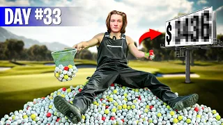 Reselling Golf Balls For Profit!? (365 Days Survival Challenge)