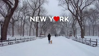 [4K]🇺🇸 NYC Winter Walk: Snowstorm in Central Park🐶☃️❄️ Brunch at Sarabeth's🥞🍳☕ Jan. 29, 2022