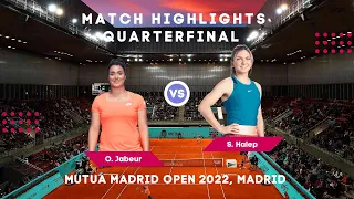 Ons Jabeur vs Simona Halep / Mutua Madrid Open 2022 / Match Highlights / Semifinal