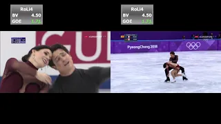 Tessa VIRTUE Scott MOIR FD at GP Final 2017 vs Olympics 2018