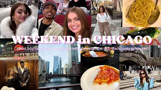 Surprise Chicago Weekend Travel Vlog w/ Boyfriend!💗| Exploring the city, shopping, Blackhawks game!