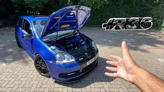 This Crazy VW GOLF R32 has a 3.6L R36 Engine Swap!