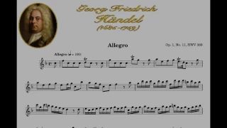 Flute Playalong Handel Recorder Sonata in F major HWV 369