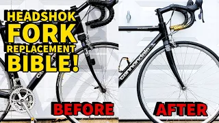 REMOVE CANNONDALE HEADSHOK FORK & REPLACE WITH 1-1/8" FORK PLUS TOOLS & NEW HEADSET NEEDED