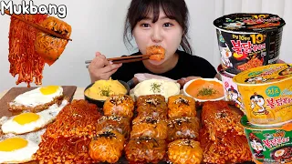 🔥불닭쌈🔥 드디어 먹어봤어요!!!! | 매운 팽이버섯, 불닭볶음면 | Buldak rice paper wraps Mukbang ASMR