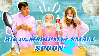 BIG Vs MEDIUM Vs SMALL Spoon Food Challenge Partie 2