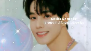 ranking 5th gen boy groups in different categories