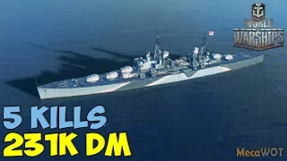 World of WarShips | Minotaur | 5 KILLS | 231K Damage - Replay Gameplay 1080p 60 fps