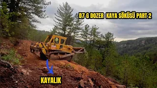 Opening a New Road in a Rocky Area in the Forest with Cat D7 G Dozer  #caterpillar #buldozer