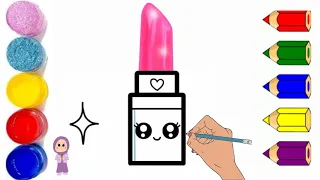 how to draw cute pink lipstick | learn to draw | lipstick drawing for kids @Gul-e-ZahraArt