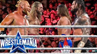 Full Match - Roman Reigns & AJ Styles vs Edge & Brock Lesnar : Wrestlemania 38
